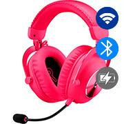Headset Gamer Sem Fio Logitech G PRO X 2 LIGHTSPEED com Conexão Bluetooth, USB e 3,5 mm para PC, Playstation e Switch - Rosa Magenta CX 1 UN
