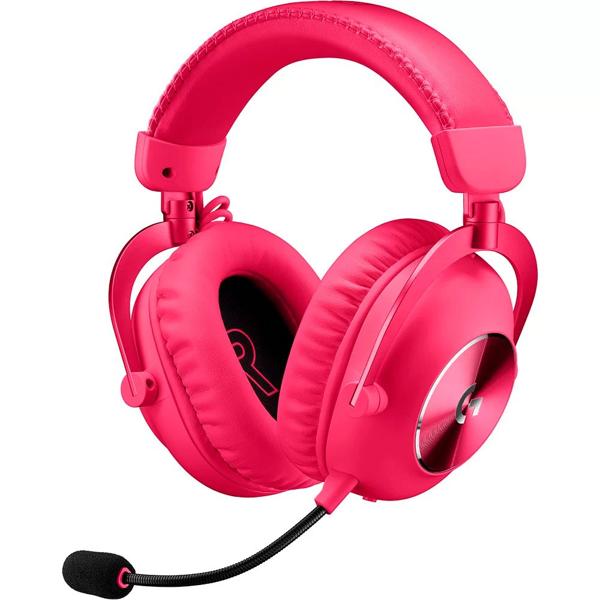 Headset Gamer Sem Fio Logitech G PRO X 2 LIGHTSPEED com Conexão Bluetooth, USB e 3,5 mm para PC, Playstation e Switch - Rosa Magenta CX 1 UN