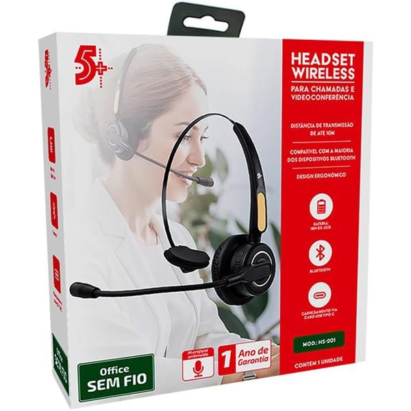 Headset office sem fio HS 201, Bluetooth, hs 201 015-0104, 5+ - CX 1 UN