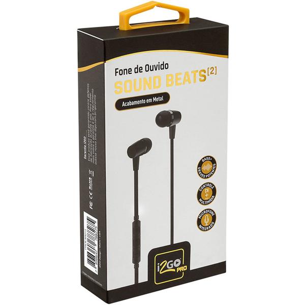 Fone de ouvido intra auricular com microfone, PROEAR013, I2Go - CX 1 UN