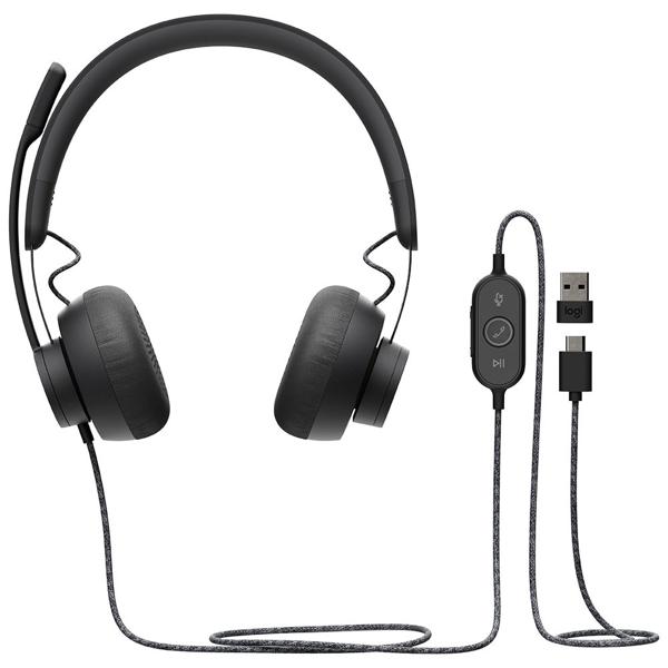 Headset com fio USB, Zone Wired com Redução de Ruído, Conexão USB com adaptador USB-C, Preto, 981-000876, Logitech - CX 1 UN