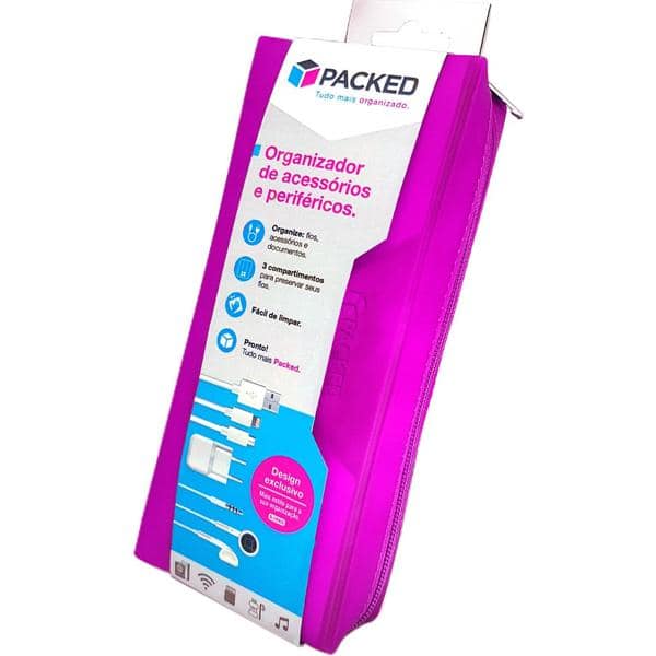 Organizador p/ acessórios periféricos Jelly Bean rosa Obi C PT 1 UN