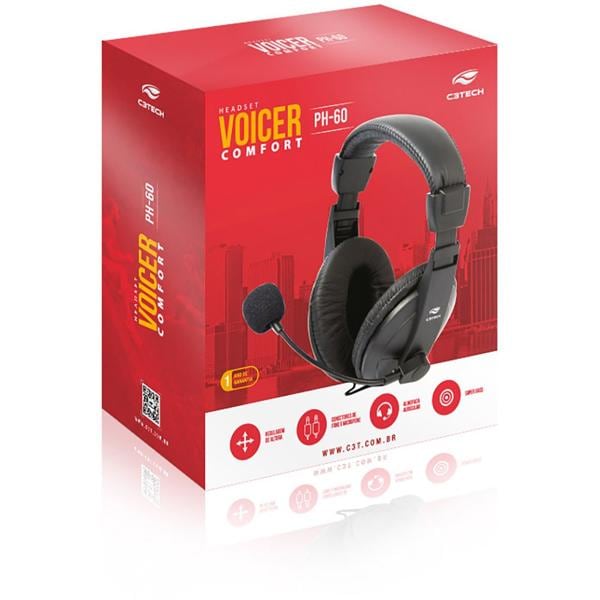 Headset P2 Voicer Confort ph-60bk C3Tech CX 1 UN