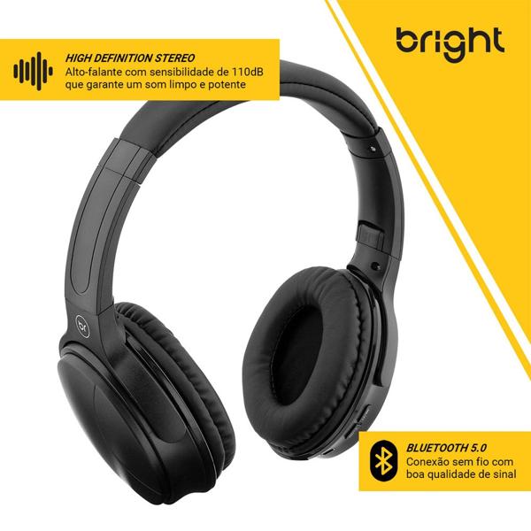 Headphone Bluetooth Bass, preto, HP558, Bright - CX 1 UN