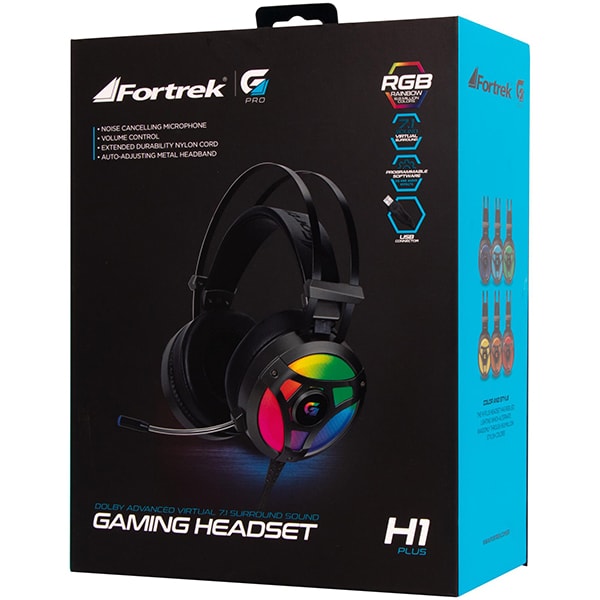 Headset Gamer USB Pro RGB 7.1 cinza H1+ 65905 Fortrek CX 1 UN