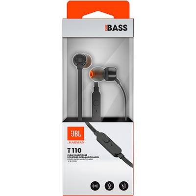 Fone de ouvido c/ microfone intra preto T110 Jbl CX 1 UN - Eletrônicos -  Kalunga