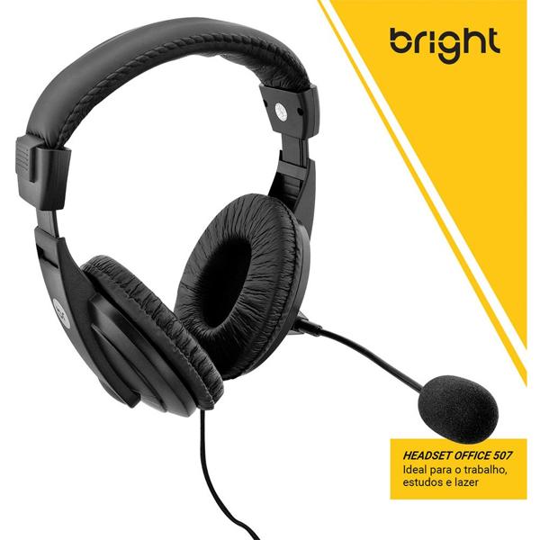 Headset com fio Vulcão, Conexão P2, 0507, Bright - CX 1 UN