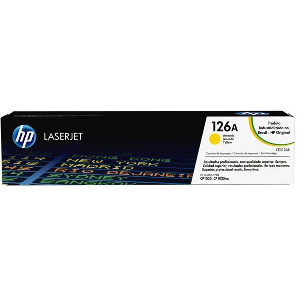 Toner HP 126A, Amarelo, Laserjet Original (CE312A), Para HP Laserjet Pro M175a, M175nw, CP1025, M275, HP - CX 1 UN