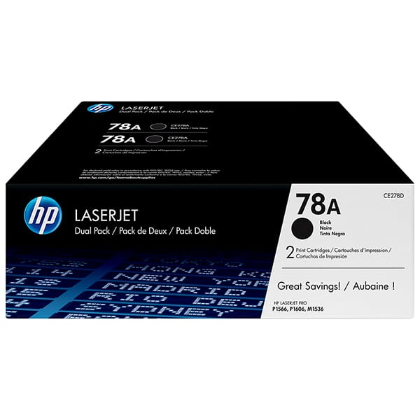 Cartucho toner p/HP 78A duplo preto CE278AD HP CX 1 UN