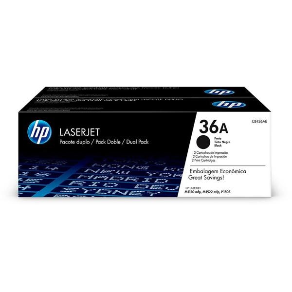 Toner HP 36A Preto Dual Pack Laserjet Original (CB436AE) Para HP Laserjet M1522nf, M1120 CX 1 UN