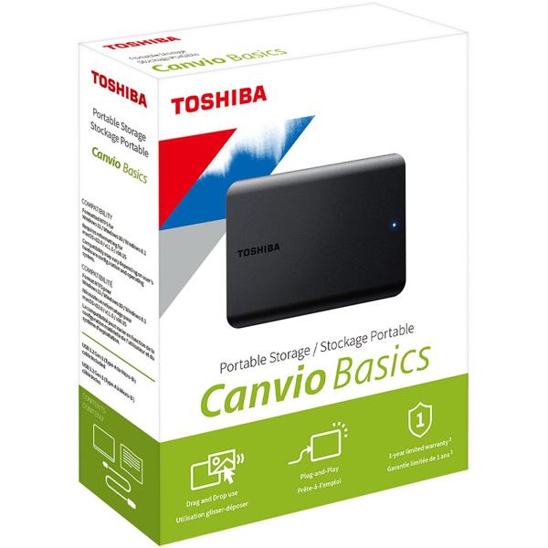 HD externo 2TB USB portátil canvio Basics, Preto, HDTB520XK3, Toshiba - CX 1 UN