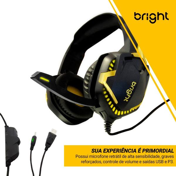 Headset Gamer Dark, 7.1, USB. P3, com microfone, GHP013, Bright - CX 1 UN