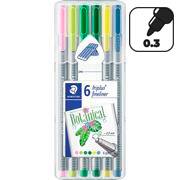 Caneta hidrográfica 0,3mm 6 cores botanical 334SB6CS8 Staedtler BT 1 UN