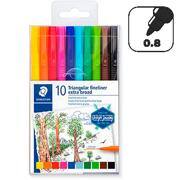 Caneta hidrográfica 10 cores 0,8mm Broadliner 338TB10C Staedtler BT 1 UN