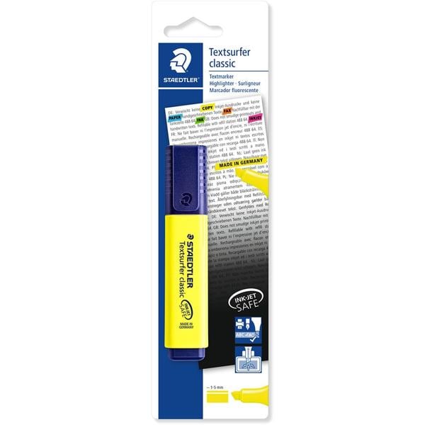 Pincel marca texto amarelo Textsurfer 3641BKDA03 Staedtler BT 1 UN