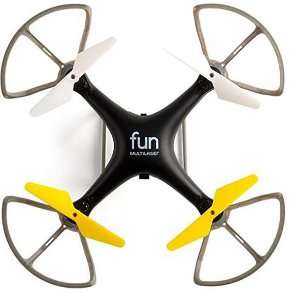 Drone Multilaser Fun Alcance de 50m Flips em 360° C/Controle Remoto Preto/Amarelo- ES253 CX 1 UN
