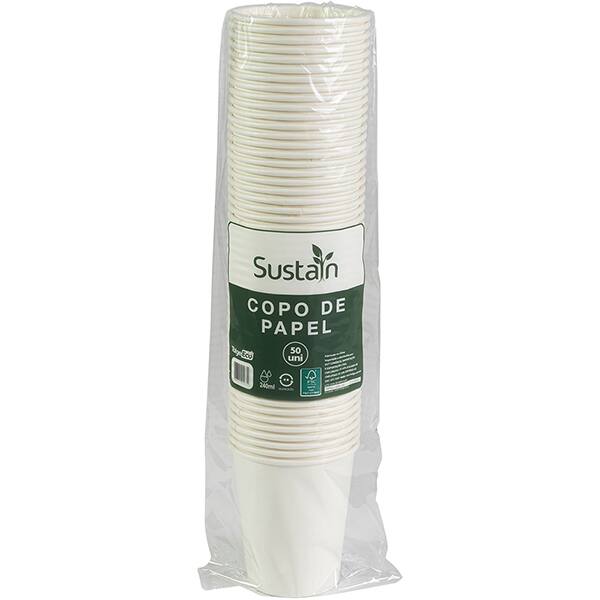 Copo de papel descartável 240ml 3302 Talge PT 25 UN