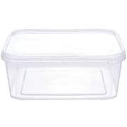 Pote plástico descartável com lacre, Quadrado, 400ml, 8823, Prafesta - PT 10 UN