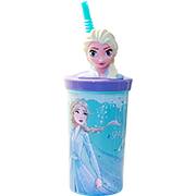 Copo com canudo Frozen, 360ml, Yazi - UN 1 UN Copo com canudo Frozen, 360ml, Yazi - UN 1 UN