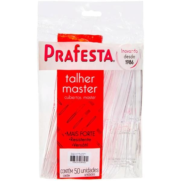 Faca plástica descartável master cristal 8846 Prafesta PT 50 UN