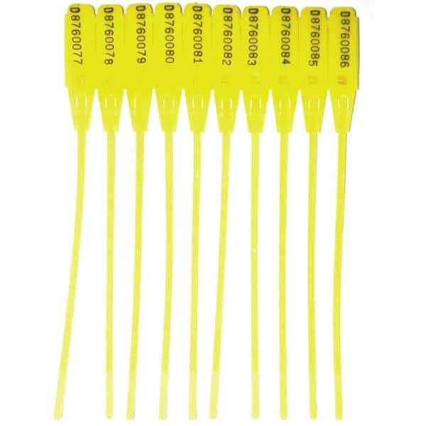 Lacre 16cm c/dupla trava p/uso diversos amarelo Lacres Protteu PT 100 UN