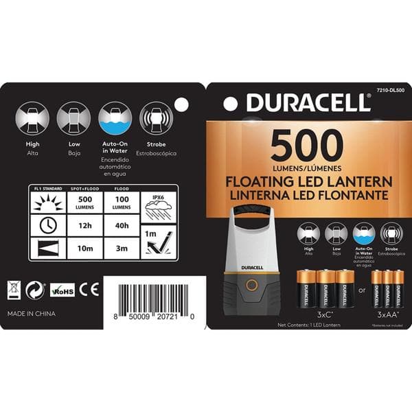 Lanterna com flutuação, 500 lúmens, 7210-DL500, Duracell - PT 1 UN