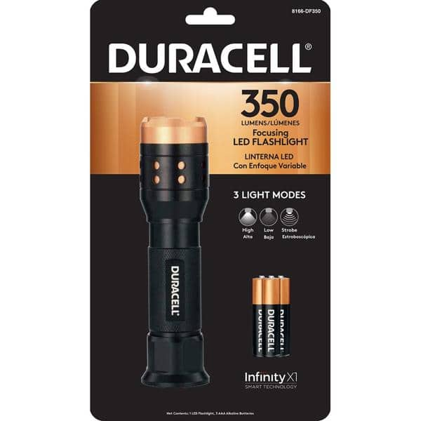 Lanterna de alumínio Flashlight, com ajuste de foco, 350 lúmens, 8166-DF350, Duracell - BT 1 UN