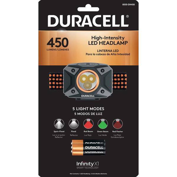 Lanterna Mãos livres 450 lúmens, com 5 modos, 8555-DH450, Duracell - BT 1 UN