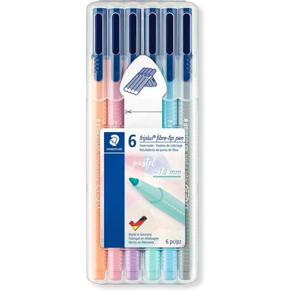 Caneta hidrográfica 6 cores pastel 1,0mm Staedtler - 323 SB6 PA BT 1 KT