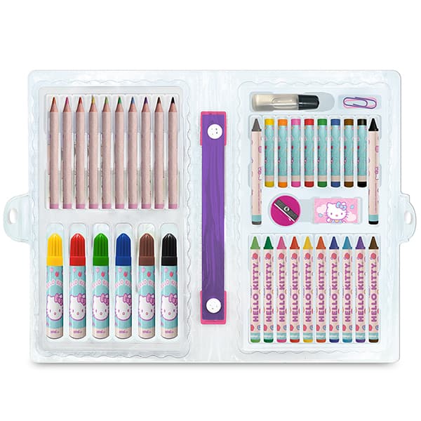 Maleta para colorir Hello Kitty com 48 itens, Spiral Kids - CX 48 UN Maleta para colorir Hello Kitty com 48 itens, Spiral Kids - CX 48 UN