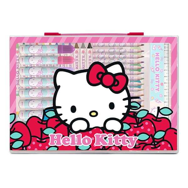 Maleta para colorir Hello Kitty com 68 itens, Spiral Kids - CX 68 UN Maleta para colorir Hello Kitty com 68 itens, Spiral Kids - CX 68 UN