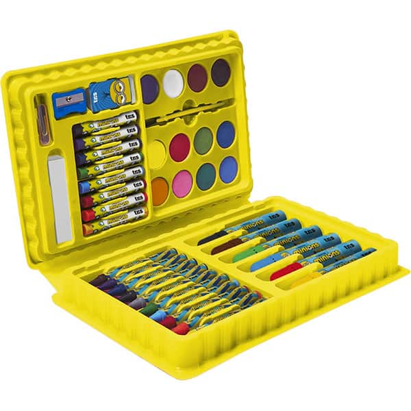 Maleta para colorir Minions com 42 itens, 905666, Tris - CX 1 UN