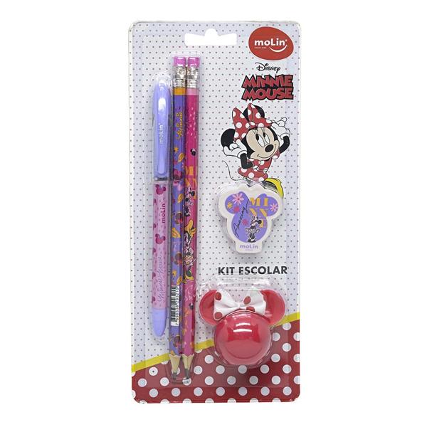 Conjunto Escrita Escolar Disney Minnie C/5 Itens Sortido 22330 Molin - BT 5 UN