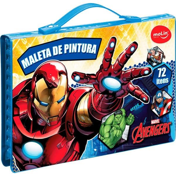 Maleta para colorir Vingadores Avengers Marvel retangular sortido 222 PT 1 UN