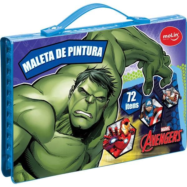 Maleta para colorir Vingadores Avengers Marvel retangular sortido 222 PT 1 UN