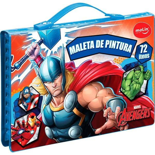 Maleta para colorir Vingadores Avengers Marvel retangular sortido 222 PT 1 UN