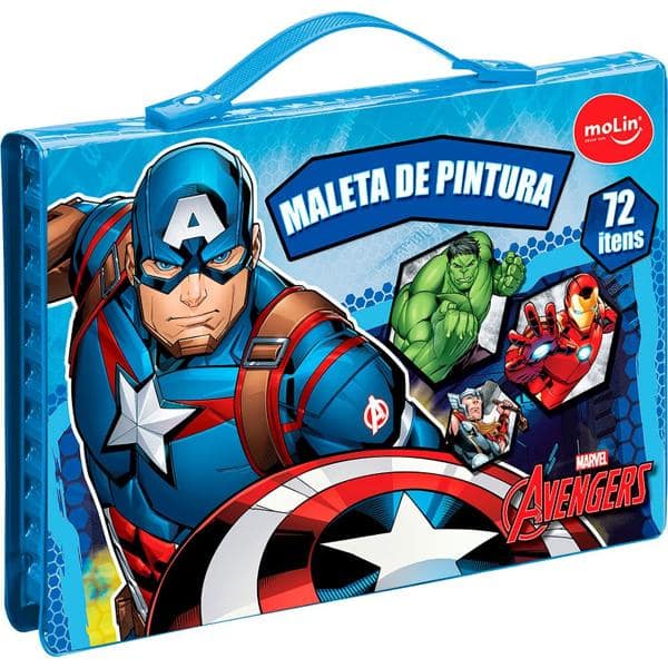 Maleta para colorir Vingadores Avengers Marvel retangular sortido 222 PT 1 UN