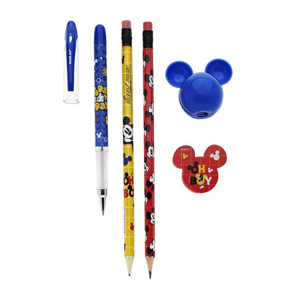 Conjunto Escrita Escolar Disney Mickey C/5 Itens Sortido 22630 Molin - BT 5 UN