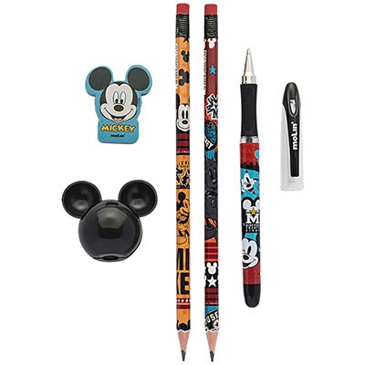 Conjunto Escrita Escolar Disney Mickey C/5 Itens Sortido 22630 Molin - BT 5 UN