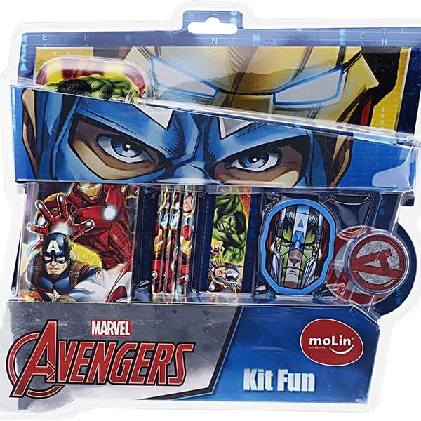 Conjunto escrita Vingadores Avengers Marvel Fun, 22227, Molin - BT 1 UN