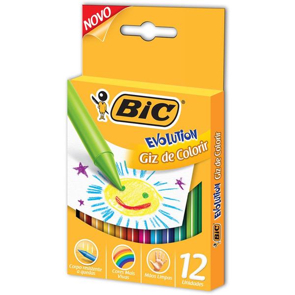 Kit Escolar Poder das Cores com Lápis de Cor, Giz de Cera, Canetinhas Hidrográficas e Lápis Preto, 971228, BIC - CX 62 UN