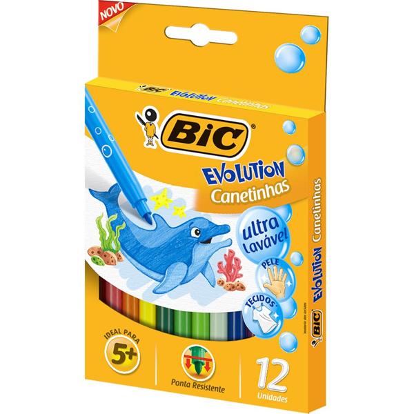 Kit Escolar Poder das Cores com Lápis de Cor, Giz de Cera, Canetinhas Hidrográficas e Lápis Preto, 971228, BIC - CX 62 UN