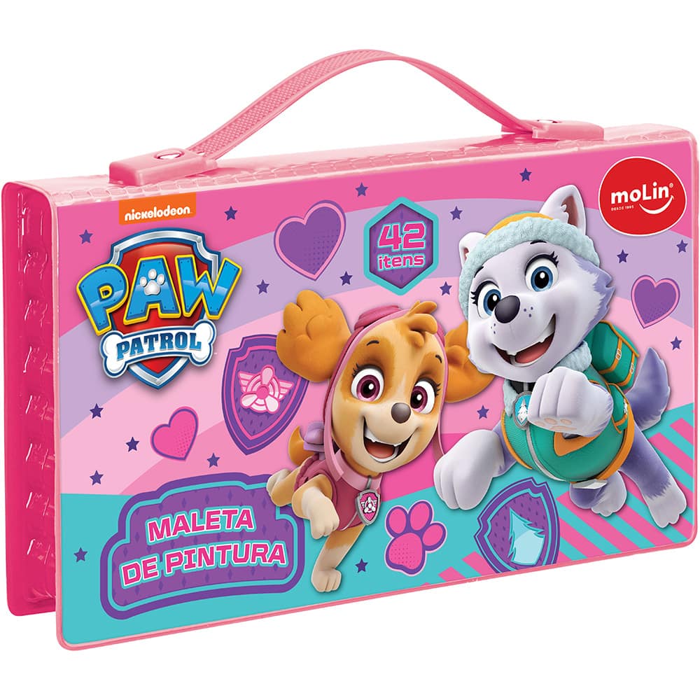 Maleta Pintura Patrulha Canina 72Pc + Livro Colorir Princesa