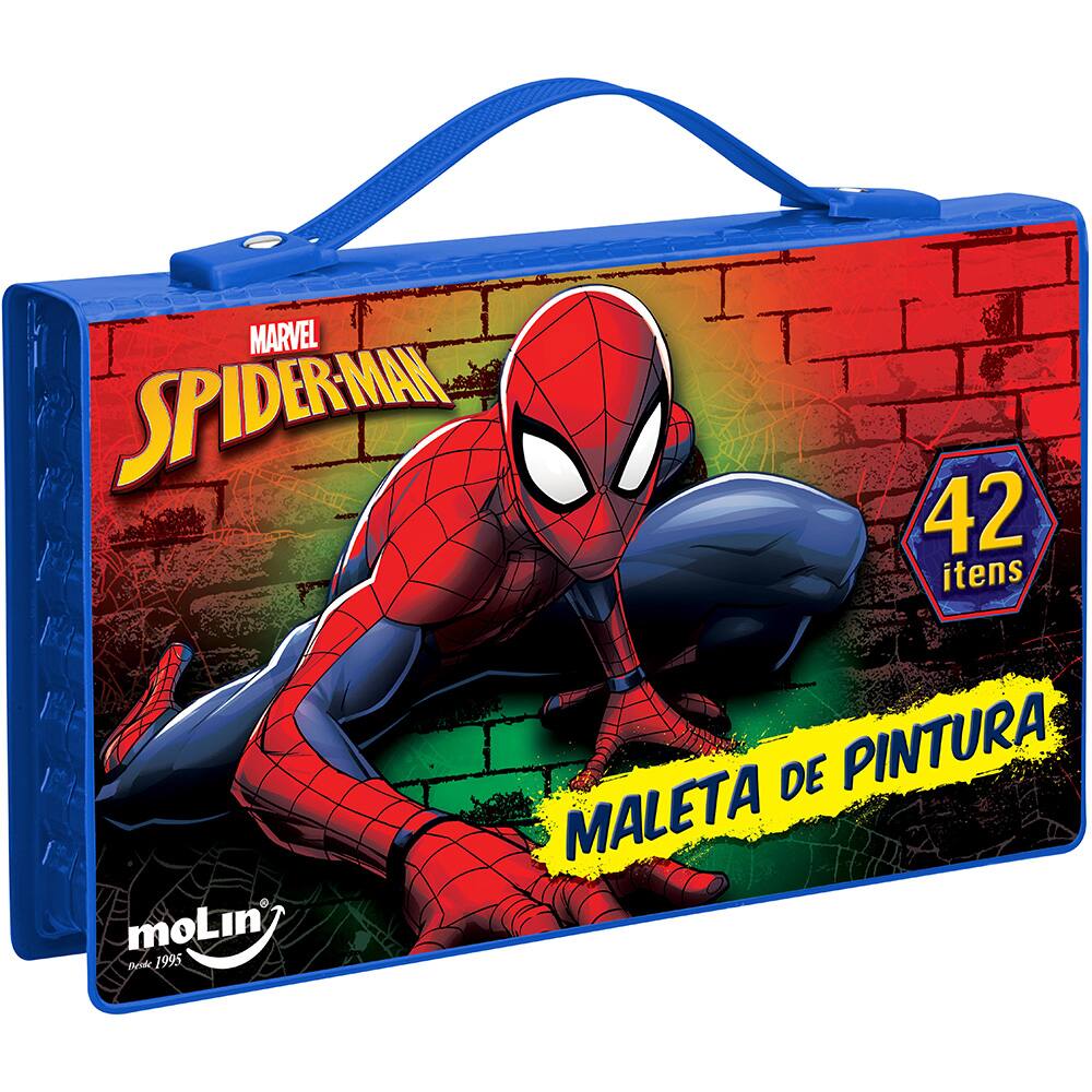 Maleta para colorir Homem Aranha retangular sortido 5284 Molin PT 1 UN -  Escolar - Kalunga