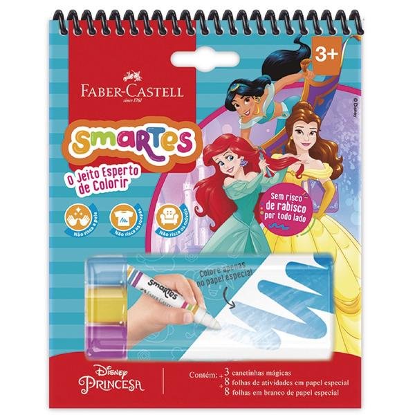 Bloco De Atividades Disney Princesas Smartes Com Canetinhas Mágicas Faber-Castell - PT 1 UN