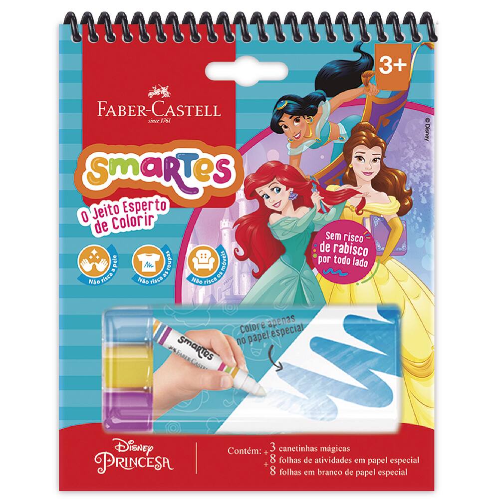 Kit de Colorir Smartes Princesas com Canetinhas Mágicas, Faber