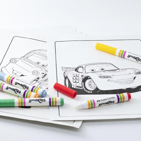 Kit de Colorir Smartes Carros com Canetinhas Mágicas, Faber-Castell - PT 1 UN