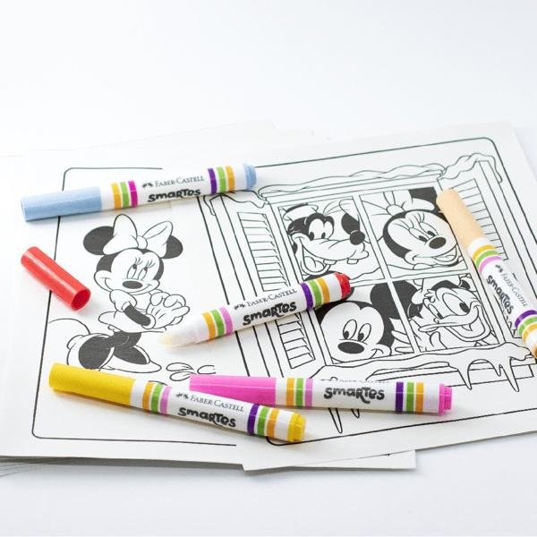 Kit De Colorir Smartes Disney Mickey Com Canetinhas Mágicas, Faber-Castell - PT 1 UN