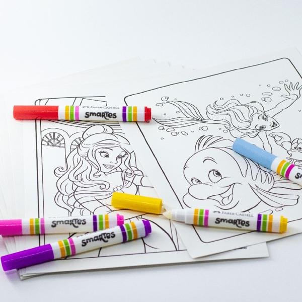 Kit De Colorir Smartes Disney Princesas Com Canetinhas Mágicas, Faber-Castell - PT 1 UN