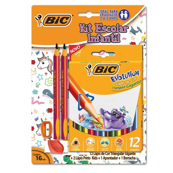 Kit Escolar triangular infantil, 935494, BIC - BT 16 UN